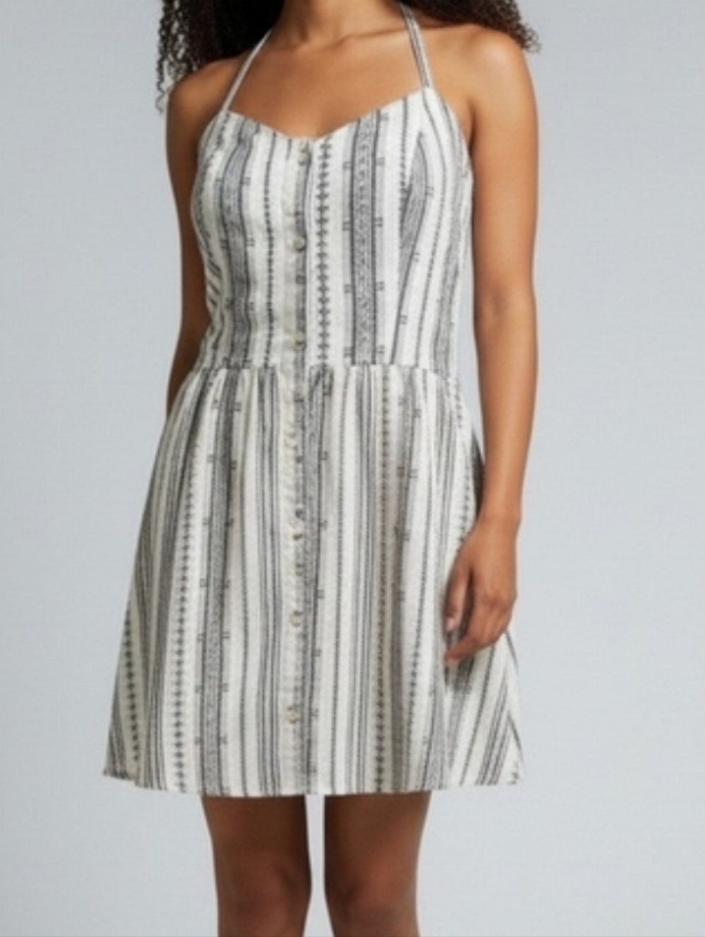 Cream And Black Summer Dress S